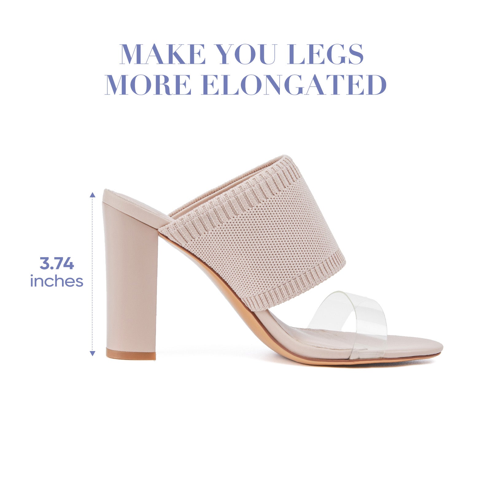 AiciBerllucci -Grace -Nude-Pink   Heels for Women,Knit Transparent Strap Sandals, High Heels Open Toe Slip On Sandals, Transparent Shoes for Women