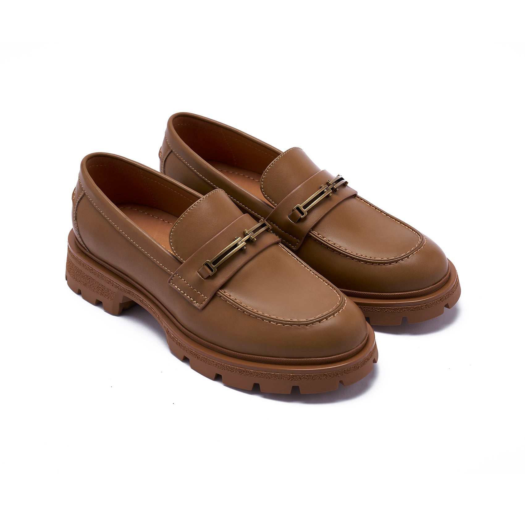 AiciBerllucci Loafers for Women, Business Casual Shoes, Women's Loafers & Slip-Ons, Womens Chunky Loafers Comfortable Platform Loafers for Women PY358A-2512-6.5 Apricot