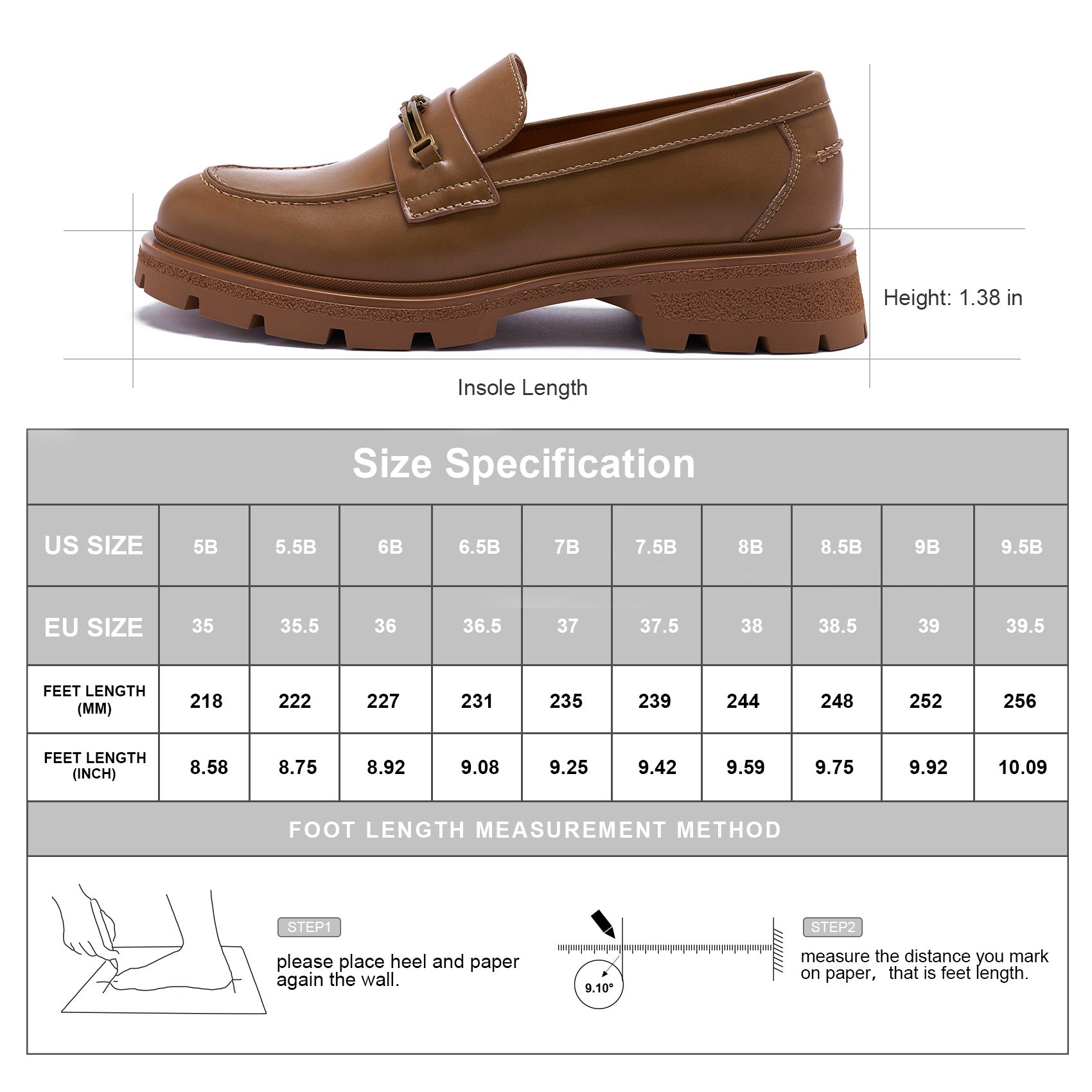 AiciBerllucci Loafers for Women, Business Casual Shoes, Women's Loafers & Slip-Ons, Womens Chunky Loafers Comfortable Platform Loafers for Women PY358A-2512-6.5 Apricot