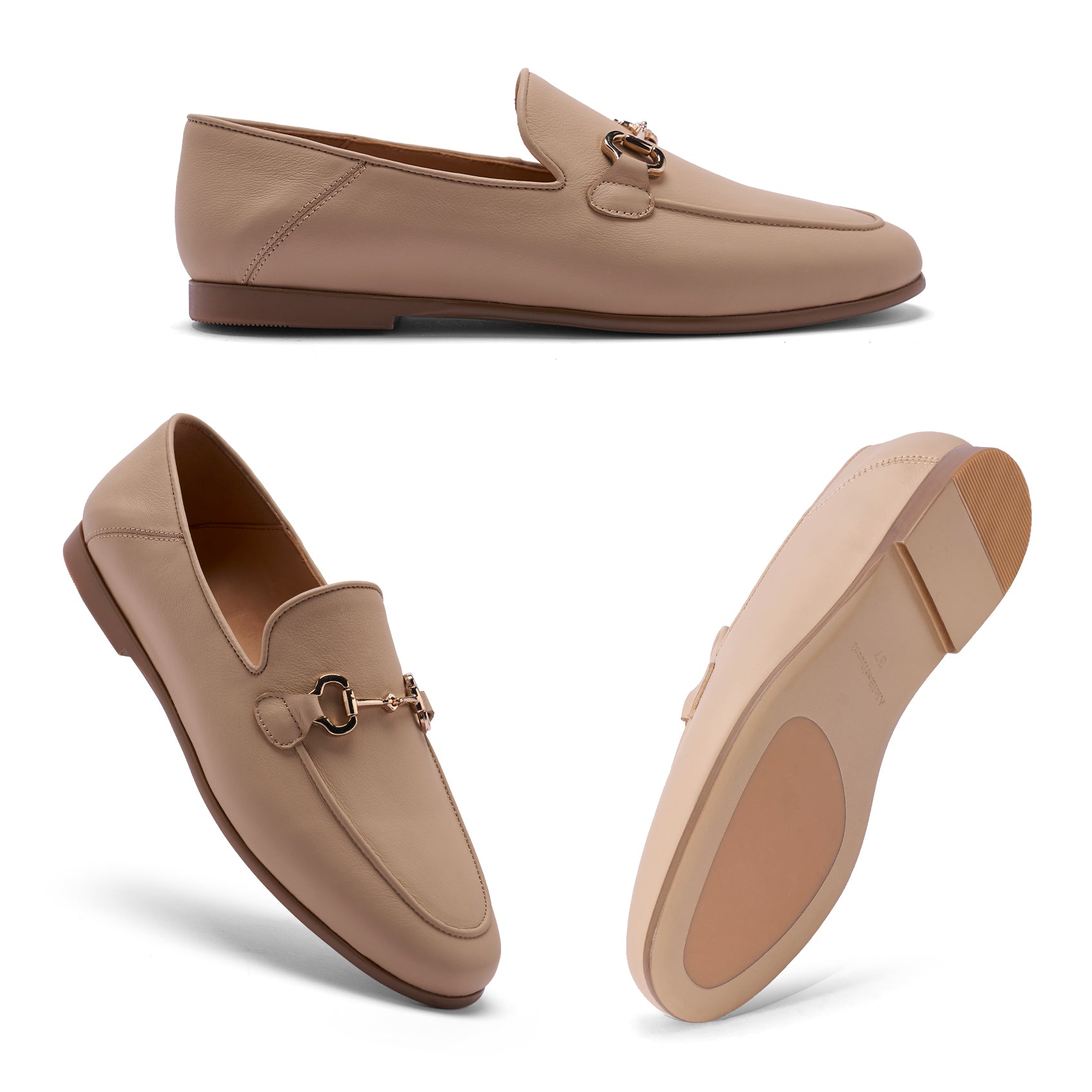 AiciBerllucci Women's Leather Loafer,Casual Loafers Shoes, Slip on Loafers Shoes for Women,Soft Comfort Flat Loafer Shoes for Ladies  Loafer Apricot COCO