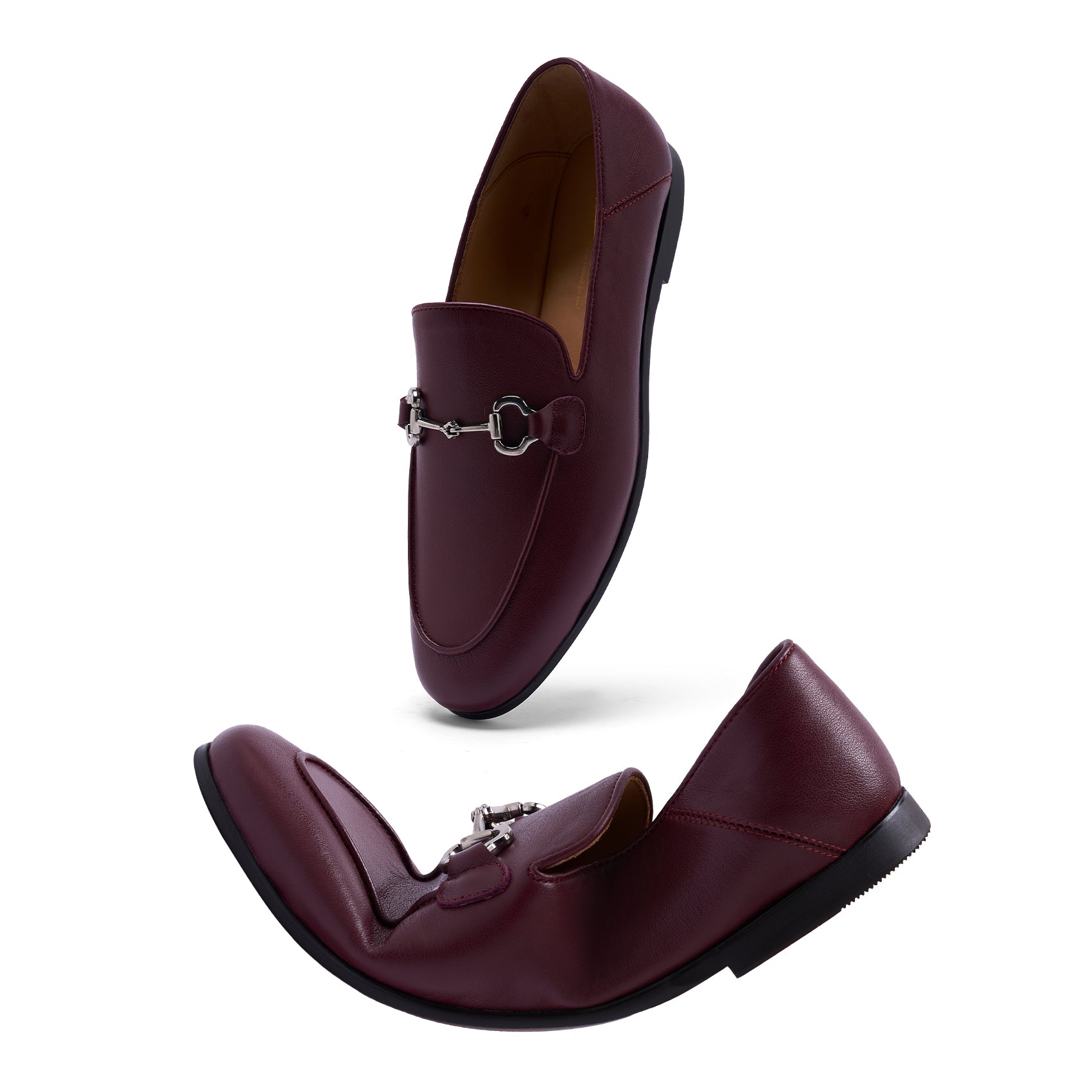 AiciBerllucci Women's Leather Loafer,Casual Loafers Shoes, Slip on Loafers Shoes for Women,Soft Comfort Flat Loafer Shoes for Ladies Burgundy
