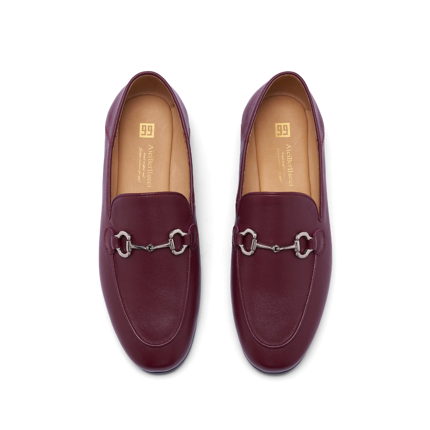 AiciBerllucci Women's Leather Loafer,Casual Loafers Shoes, Slip on Loafers Shoes for Women,Soft Comfort Flat Loafer Shoes for Ladies Burgundy