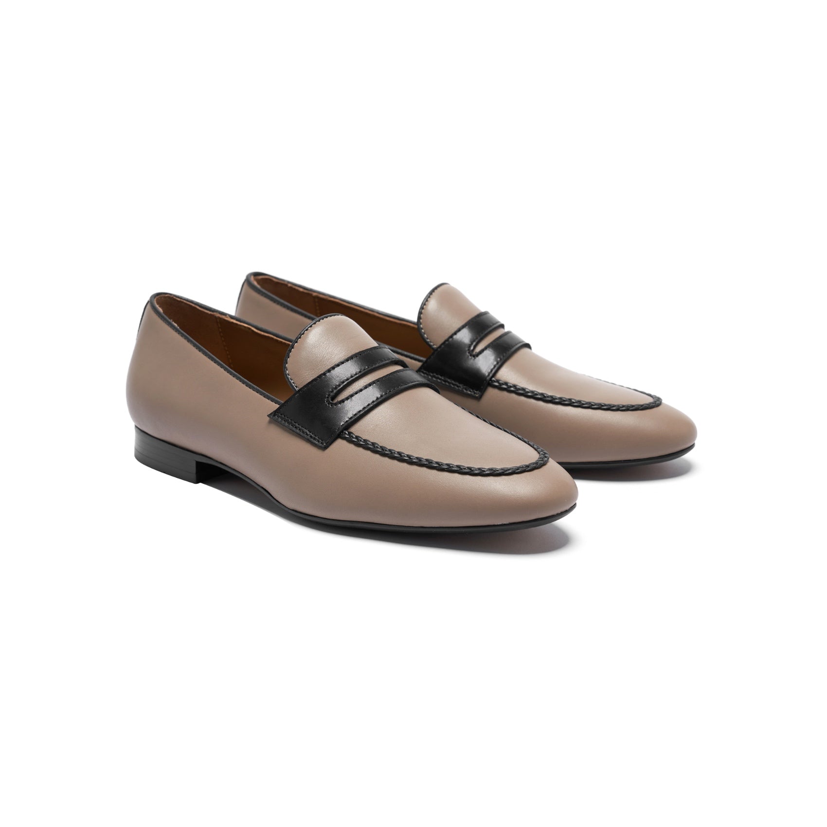 AiciBerllucci  Loraine Penny Loafers for Women Comfort Flat Shoes Slip-on Women Loafers Shoes Casual  Apricot/Black