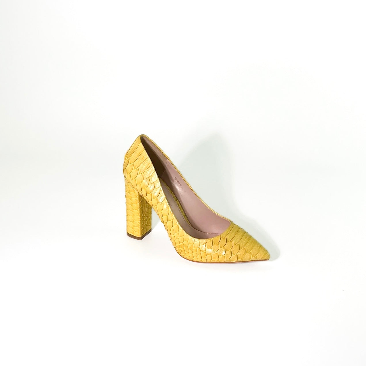 AiciBerllucci Cindy Yellow Python Leather Pumps