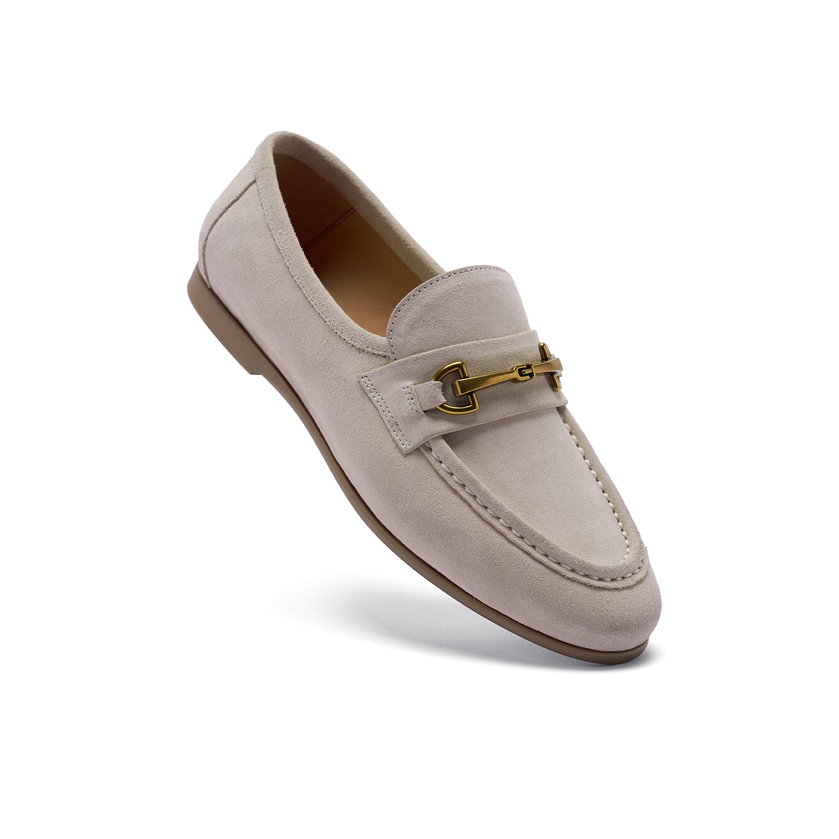 AiciBerllucci COCO9 Women's Leather Loafer,Casual Loafers Shoes, Slip on Loafers Shoes for Women,Soft Comfort Flat Loafer Shoes for Ladies Light Beige