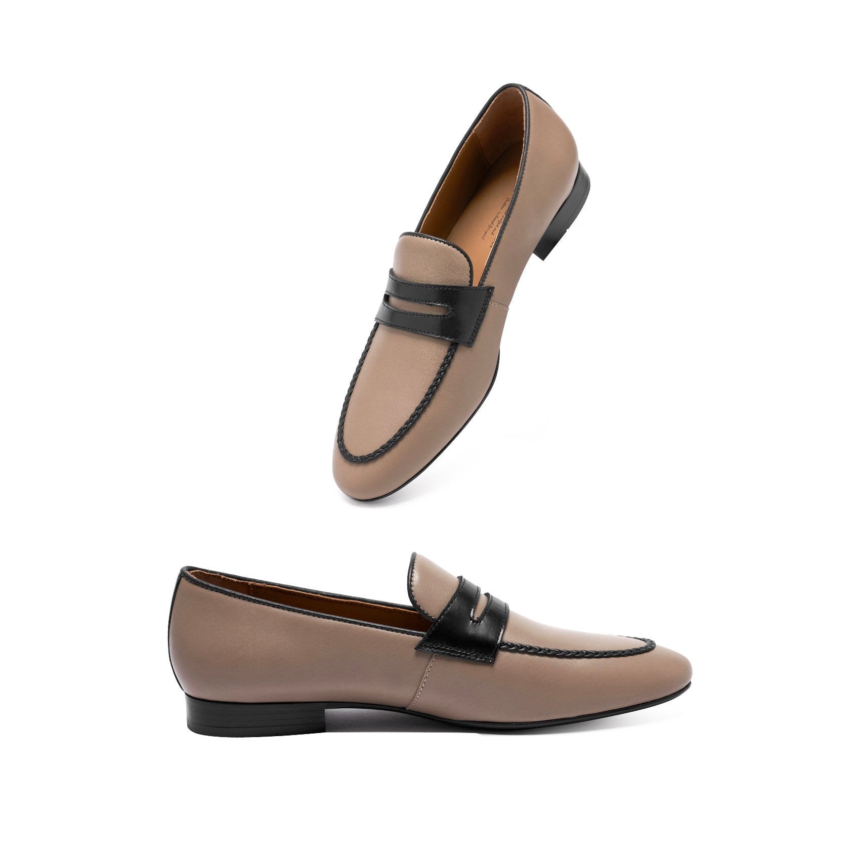 AiciBerllucci  Loraine Penny Loafers for Women Comfort Flat Shoes Slip-on Women Loafers Shoes Casual  Apricot/Black