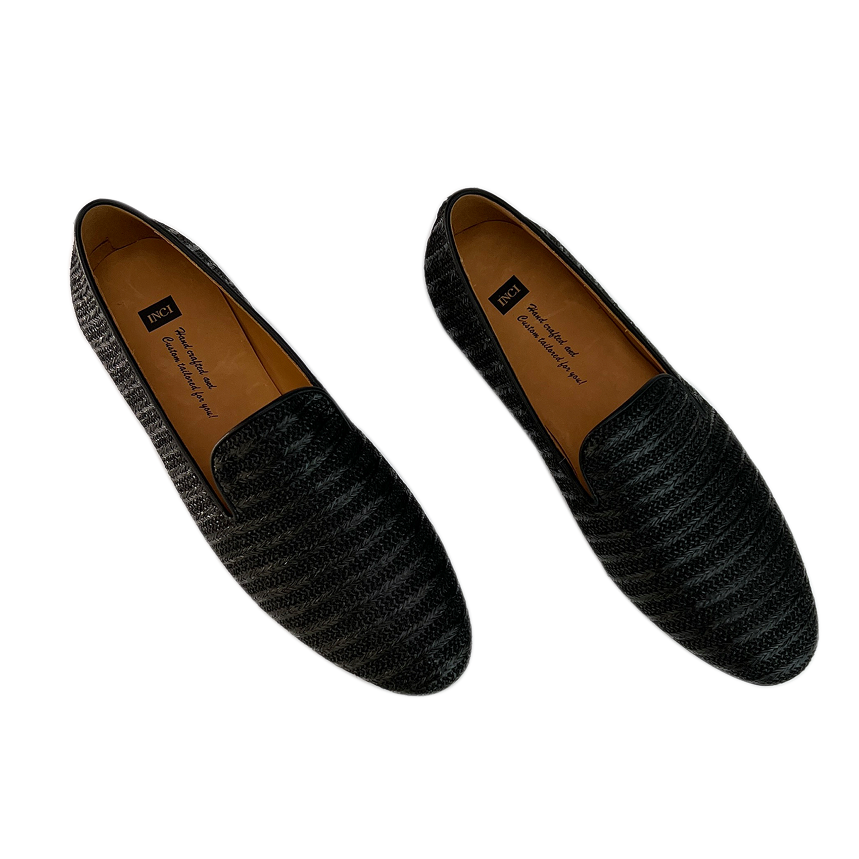 AiciBerllucci BREE  Women's Woven Leather Slip-On Loafers - Lightweight Comfort Flats with Memory Foam, Black