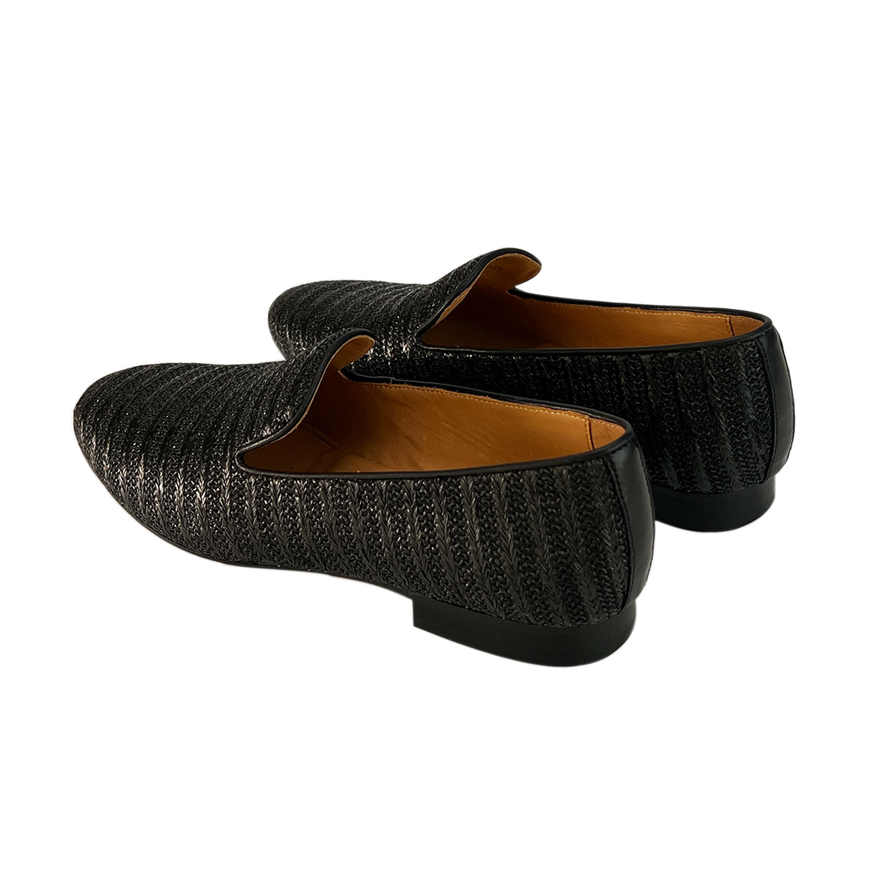 AiciBerllucci BREE  Women's Woven Leather Slip-On Loafers - Lightweight Comfort Flats with Memory Foam, Black