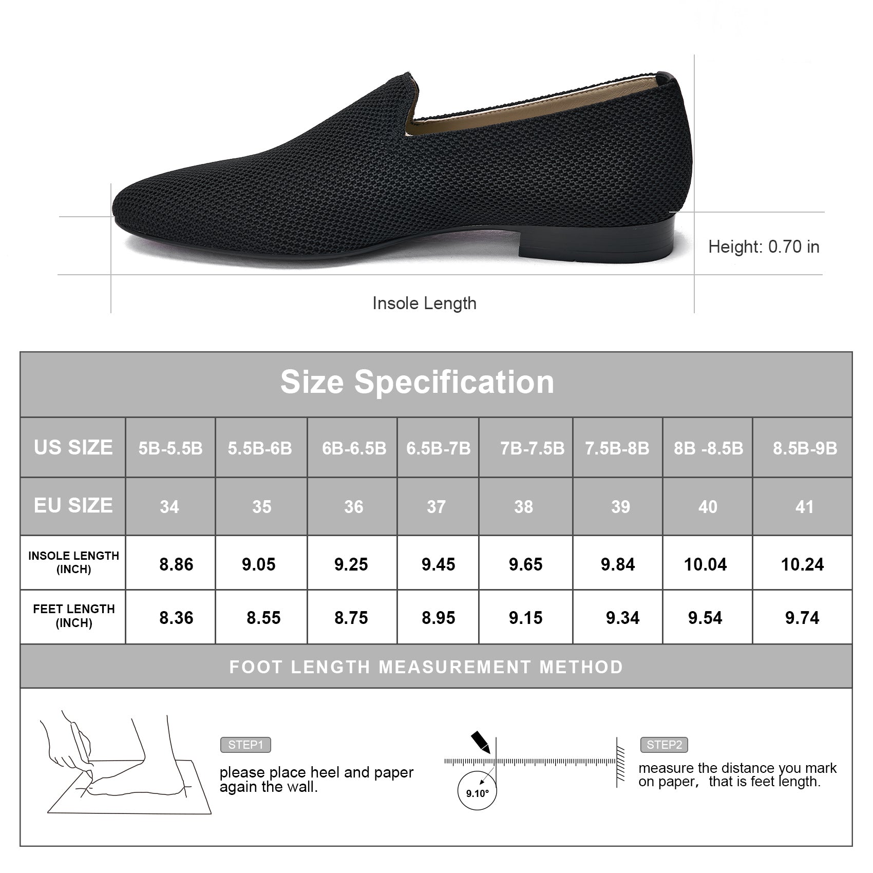 AiciBerllucci Black Knit &Calfskin Leather Upper&Cow Leather Lining-Aina- Women Knit Flat Shoes,Comfort Loafers Penny Moccasins-Slip-on Shoes- Knit Driving Loafers -Round Toe Walking Fashion