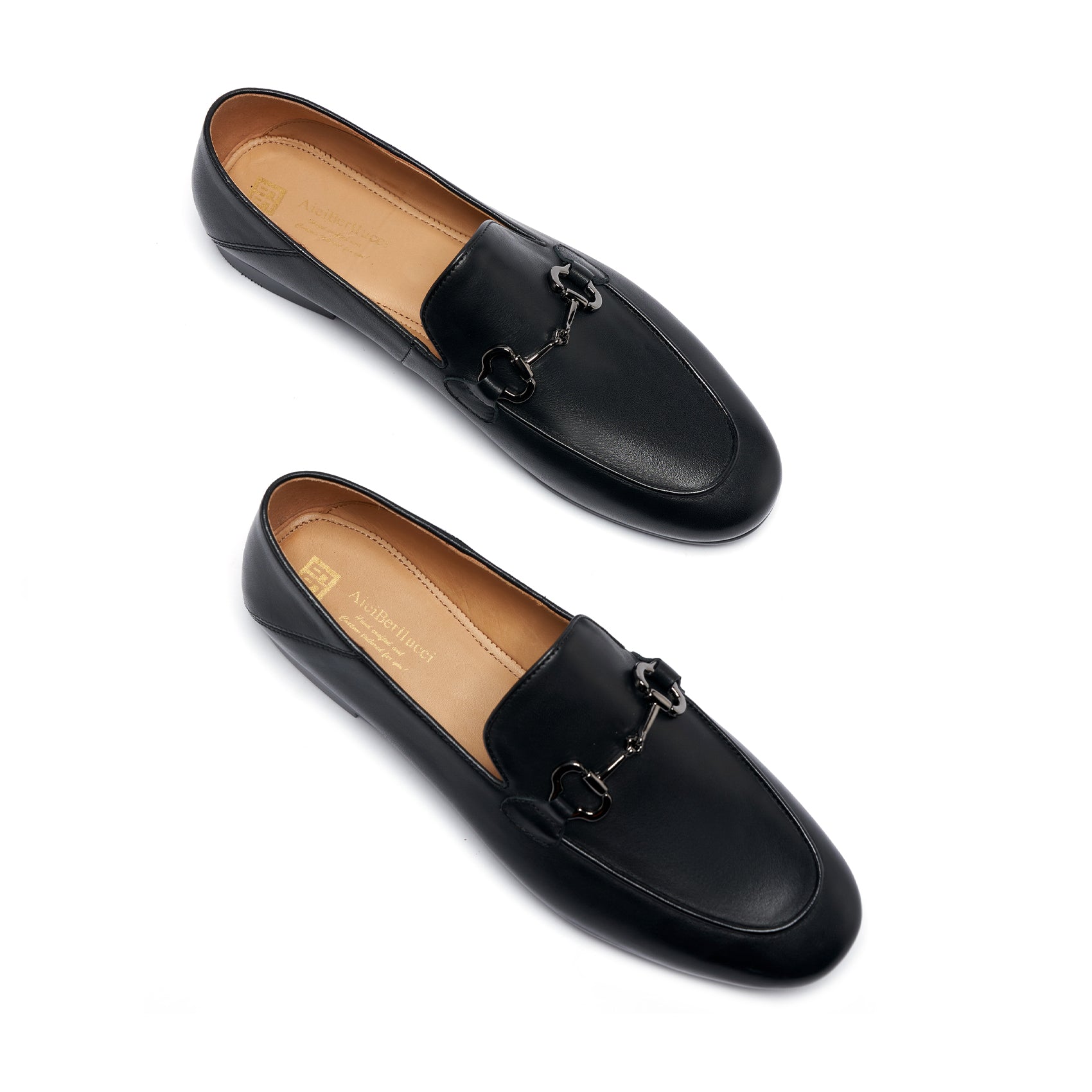 AiciBerllucci Women's Leather Loafer,Casual Loafers Shoes, Slip on Loafers Shoes for Women,Soft Comfort Flat Loafer Shoes for Ladies Black COCO