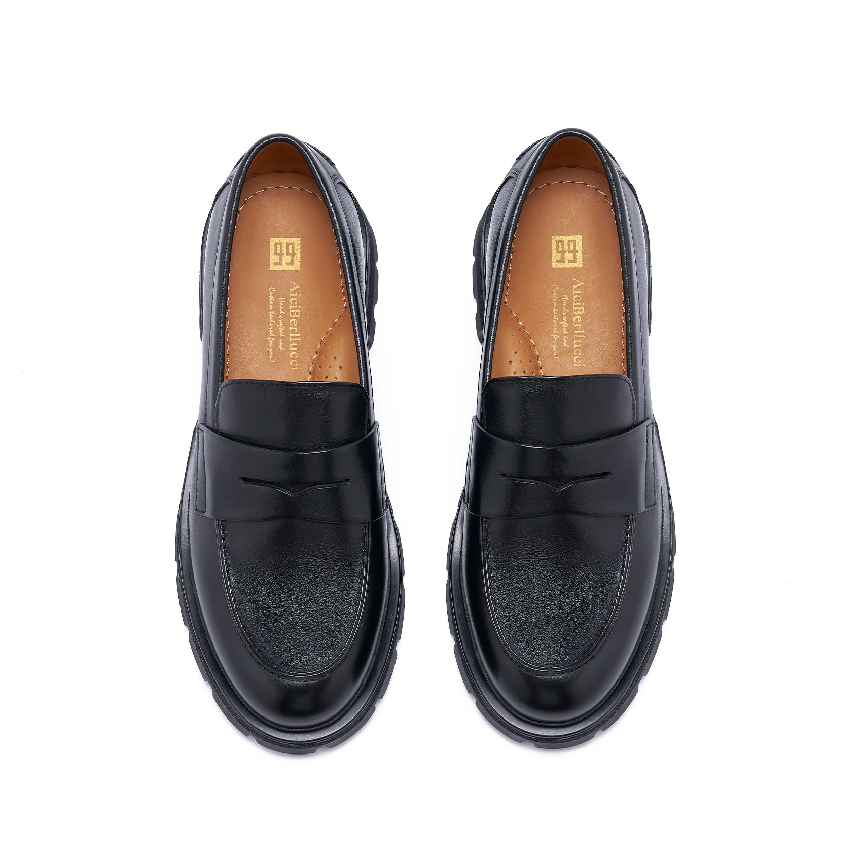 AiciBerllucci Loafers for Women, Business Casual Shoes, Women's Loafers & Slip-Ons, Womens Chunky Loafers Comfortable Platform Loafers for Women Black