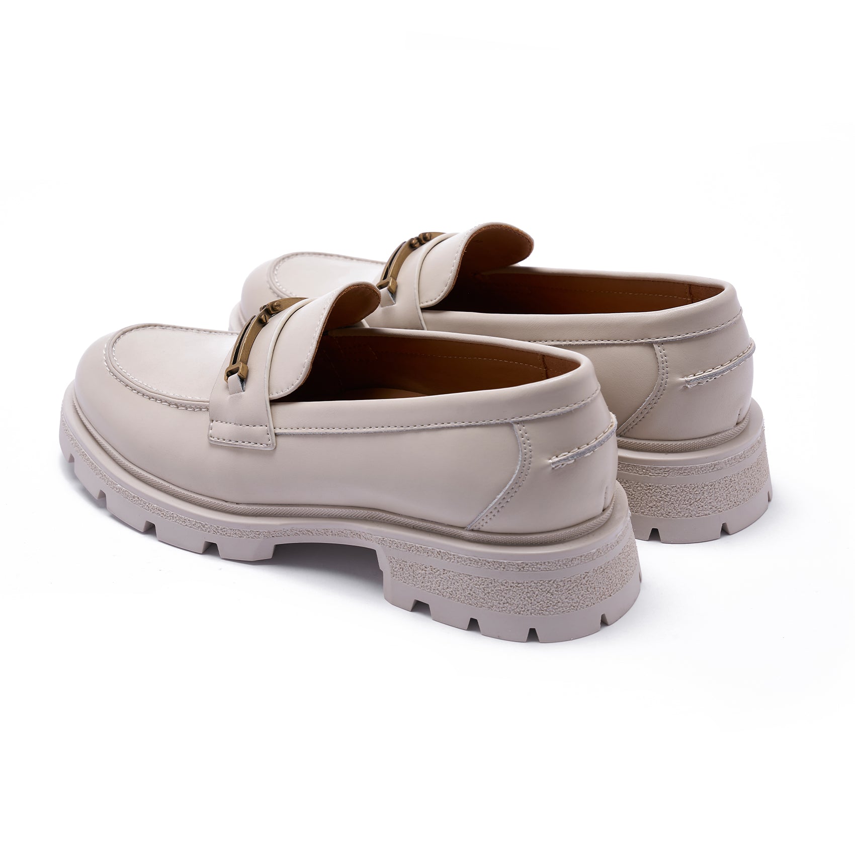 AiciBerllucci Loafers for Women, Business Casual Shoes, Women's Loafers & Slip-Ons, Womens Chunky Loafers Comfortable Platform Loafers for WomenWhite