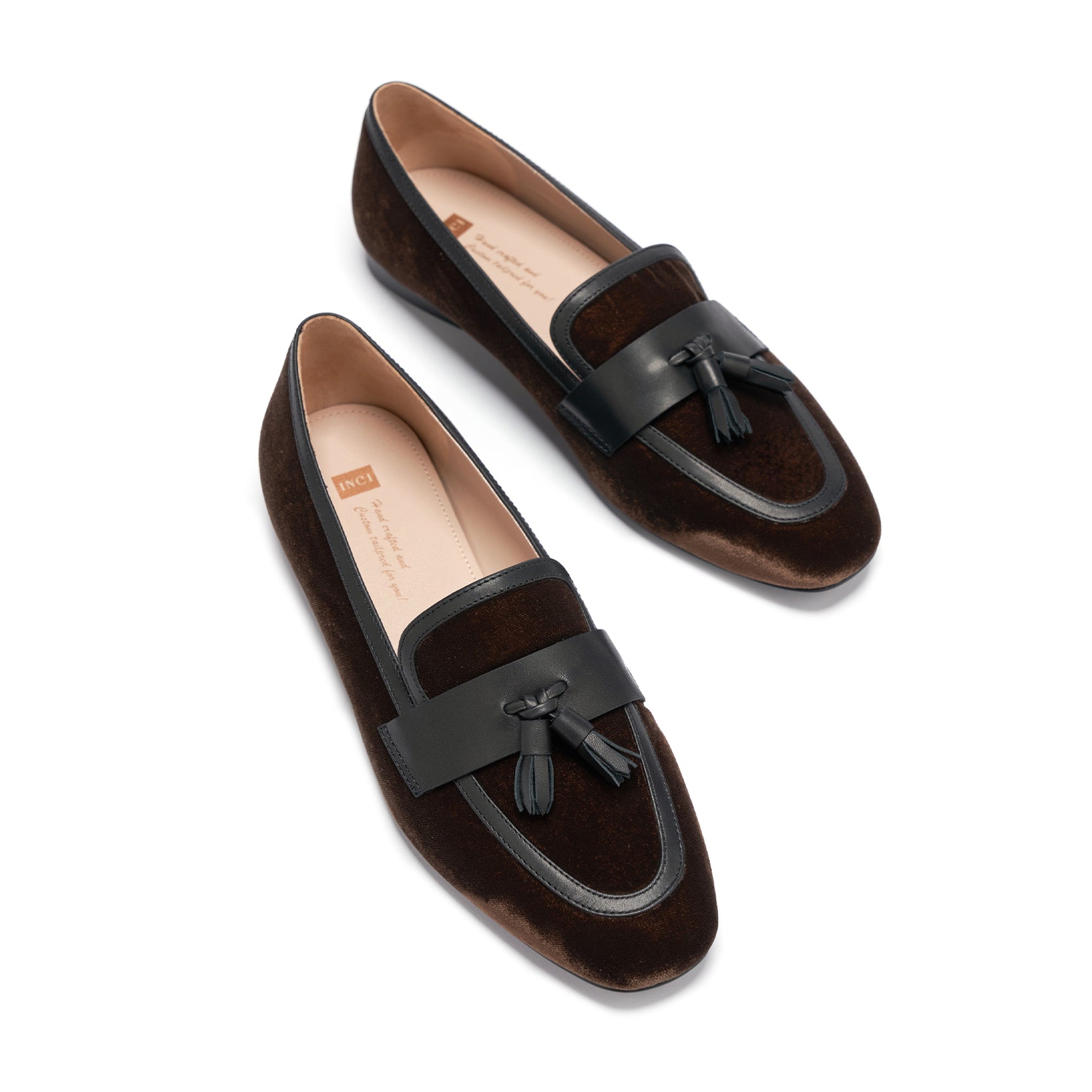 AiciBerllucci  Women's Loafer Shoes Casual Dark Coffee Velvet Flat Shoes for Women Ladies Tassel