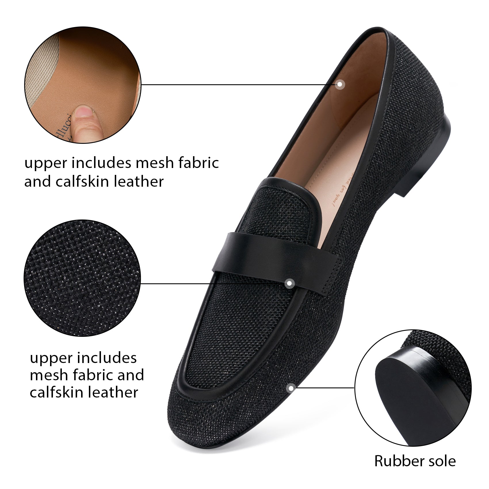 AiciBerllucci  Women's Loafer Shoes Casual Black Velvet Flat Shoes for Women Ladies Tassel