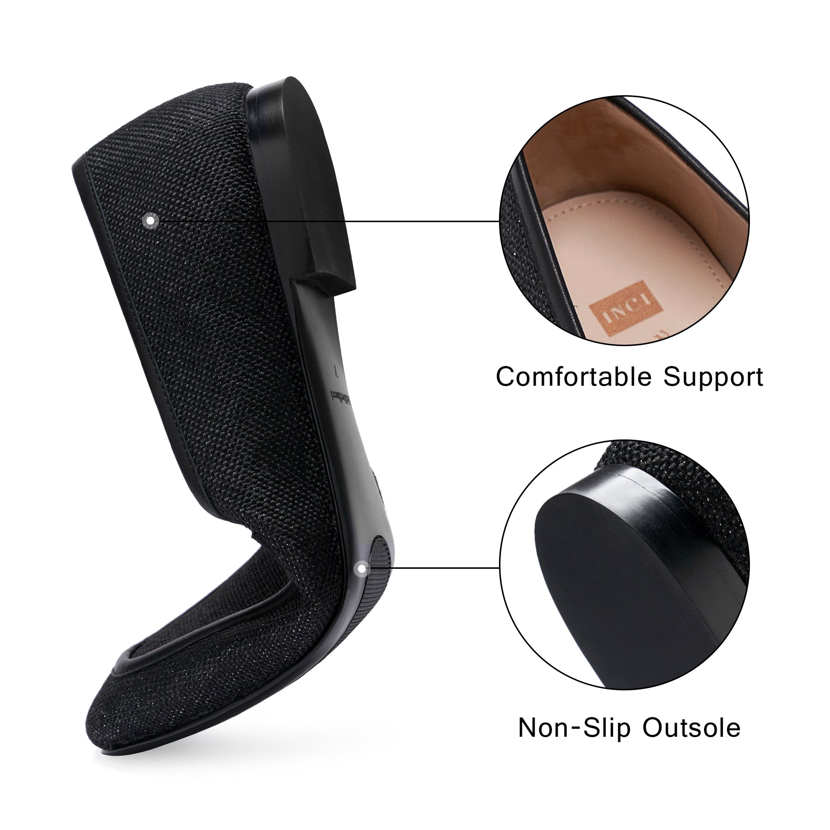 AiciBerllucci  Women's Loafer Shoes Casual Black Velvet Flat Shoes for Women Ladies Tassel