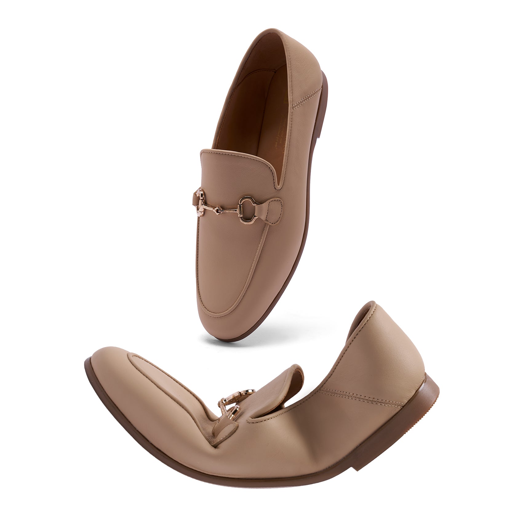 AiciBerllucci Women's Leather Loafer,Casual Loafers Shoes, Slip on Loafers Shoes for Women,Soft Comfort Flat Loafer Shoes for Ladies Loafer Apricot COCO