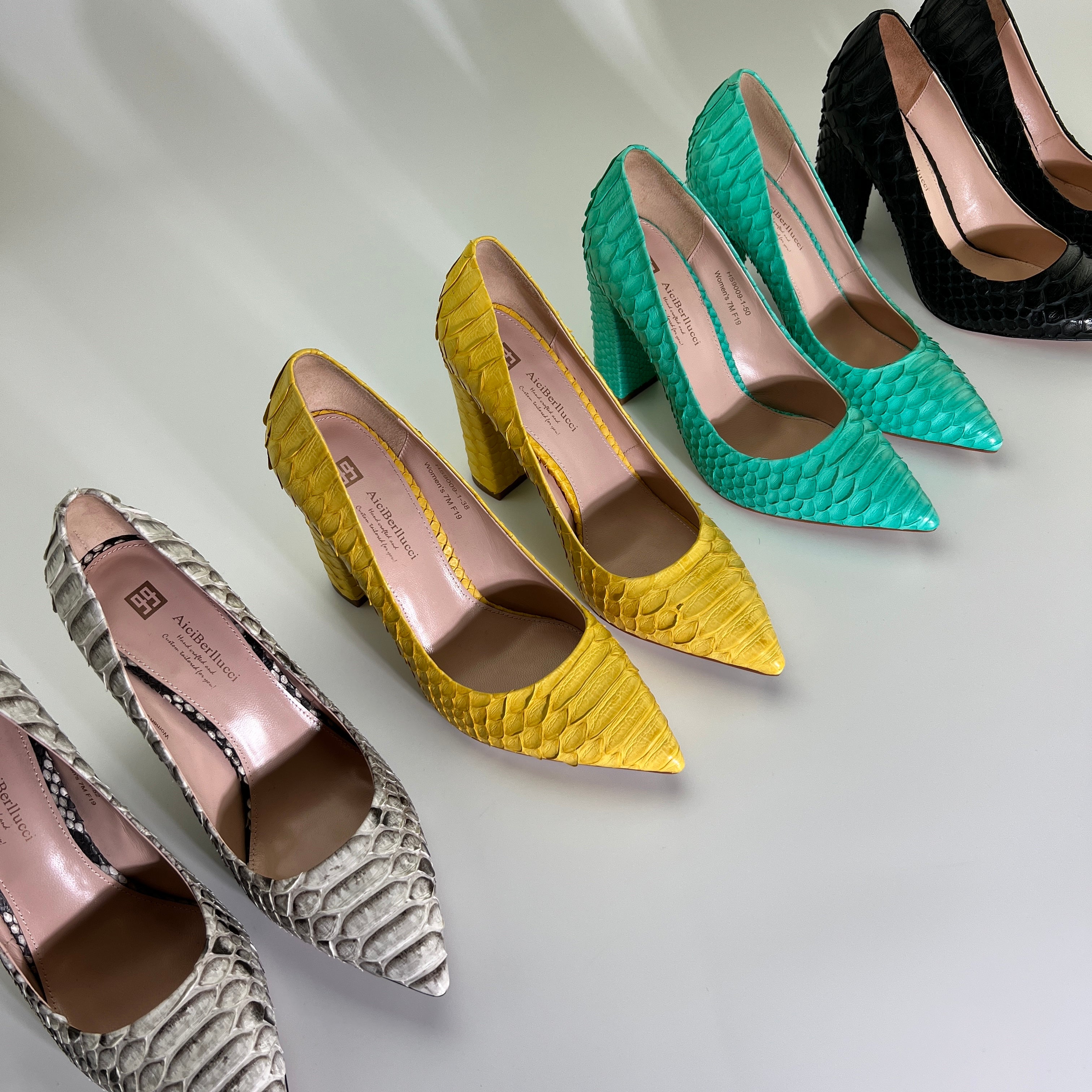 Cindy Python Leather Pumps
