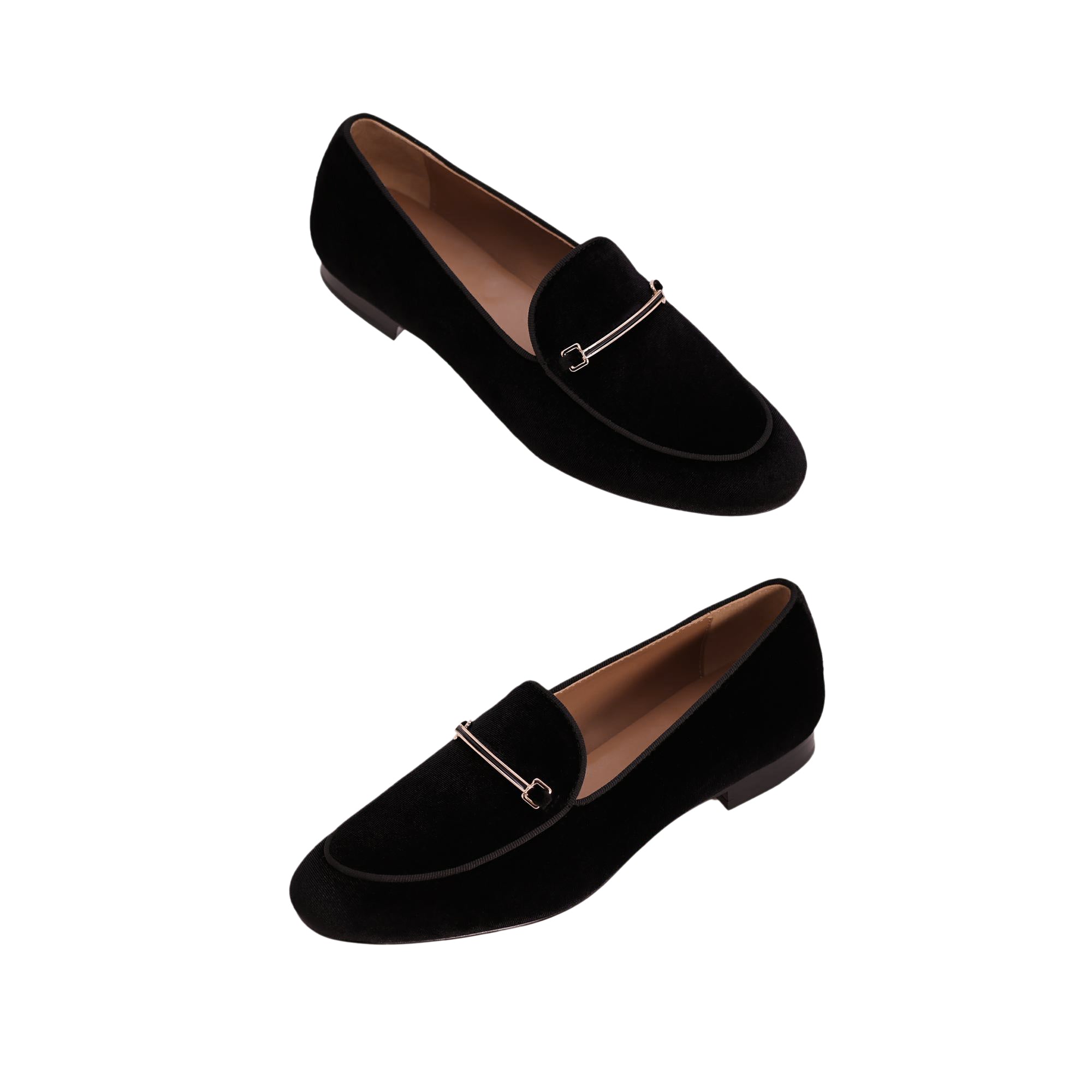 Black velvet fashion flat shoes